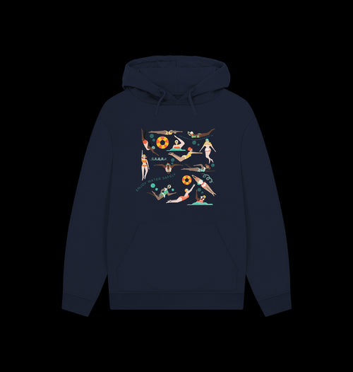 Navy Printed Hoody
