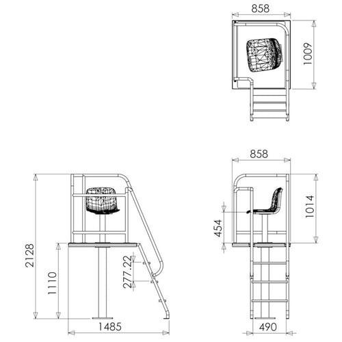 Pedestal Pool Lifeguard Chair | Swivel Seat