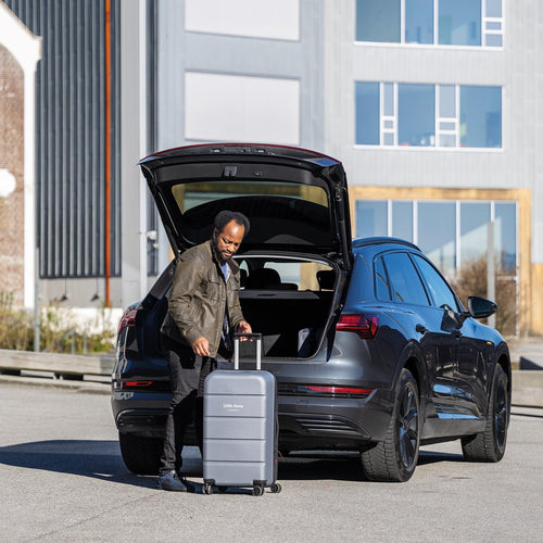 Laerdal little anne stackable manikin suitcase is designed with wheels for ease of transportation.