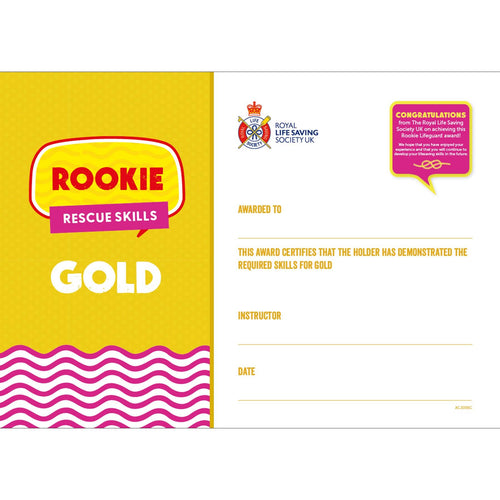 Rookie Rescue Skills | Gold Certificates (Pack of 5)