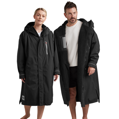 Red | Long Sleeve Waterproof Changing Robe | EVO Pro | Stealth Black