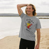 Printed organic men's t-shirts with G.L.O.A.T Design in Athletic Grey