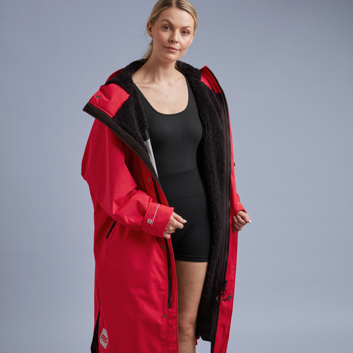 Red | Long Sleeve Waterproof Changing Robe | EVO Pro | Siren Red