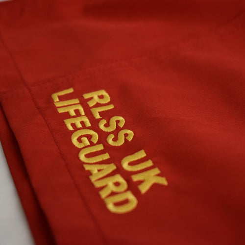 Red best sale lifeguard shorts