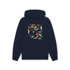 Navy Printed Hoody
