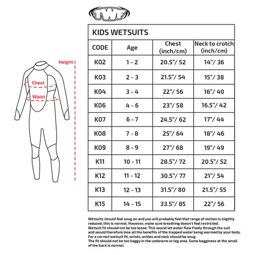Childrens Full Length Wetsuit | 3mm | TWF