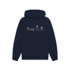 Navy Printed Hoody