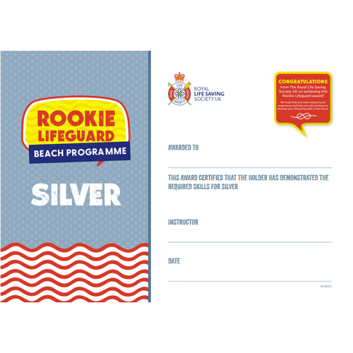 Rookie Lifeguard | Beach Programme | Silver Certificate (Pack of 5)
