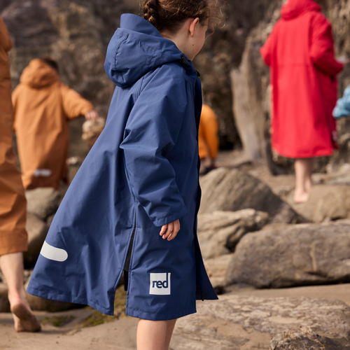 Red | Kids Long Sleeve Waterproof Changing Robe | EVO Pro | Blue