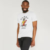 Printed organic men's t-shirts with G.L.O.A.T Design in White
