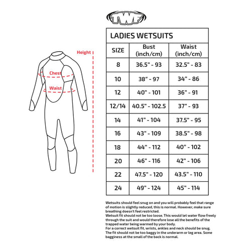 Ladies Full Length Wetsuit | 3mm | TWF
