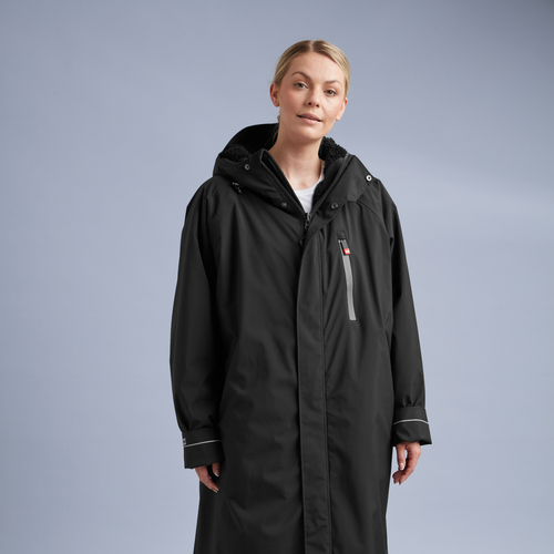 Red | Long Sleeve Waterproof Changing Robe | EVO Pro | Stealth Black