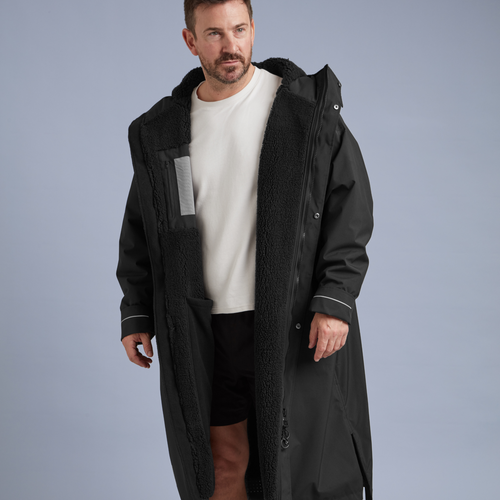 Red | Long Sleeve Waterproof Changing Robe | EVO Pro | Stealth Black