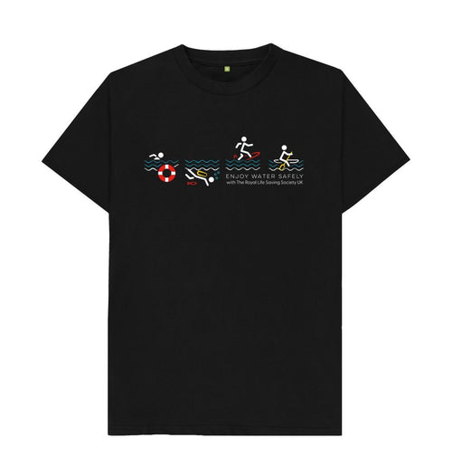 Black RLSS UK | Stick Man Sports Men's T-shirt | Short Sleeve Organic Cotton T-shirt