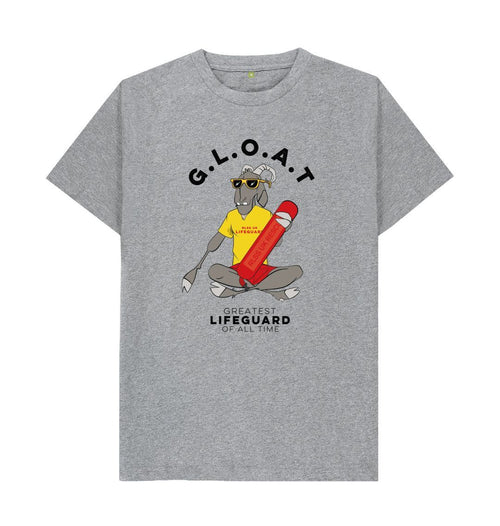 Athletic Grey RLSS UK | G.L.O.A.T Men's T-shirt | Short Sleeve Organic Cotton T-shirt