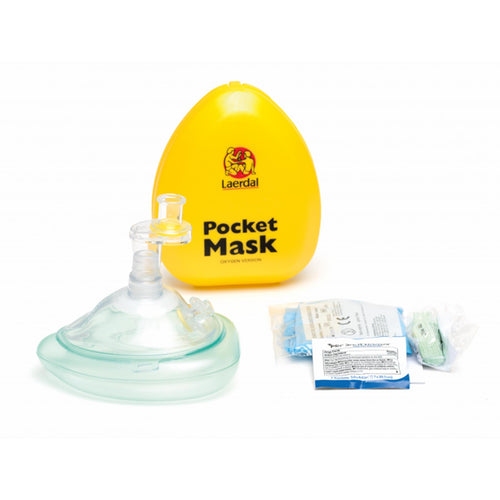 Laerdal Pocket Mask Including O2 Inlet & Head Strap In Hard Case